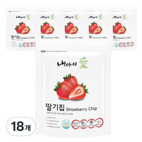 내아이애 동결건조 딸기칩, 12g, 18개