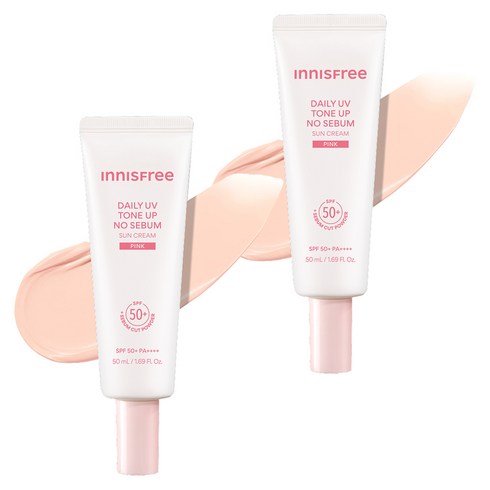 이니스프리 데일리 유브이 톤업 선크림 핑크 SPF50+ PA++++, 2개, 50ml