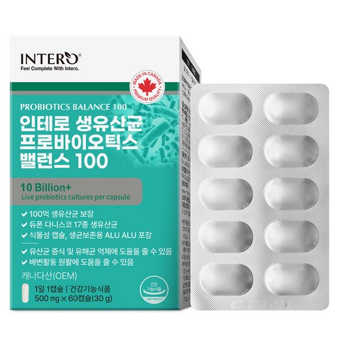 인테로 생유산균 프로바이오틱스 밸런스100, 60정, 1개