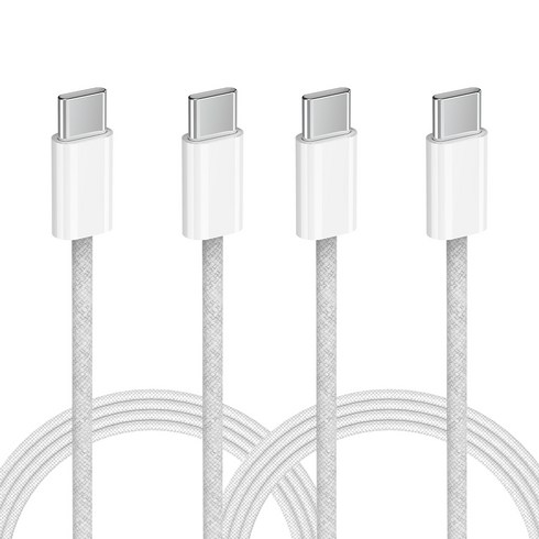SKY 비트 240W PD3.1 C to C타입 고강도 패브릭 초고속 충전 케이블, 200cm, 화이트, 2개