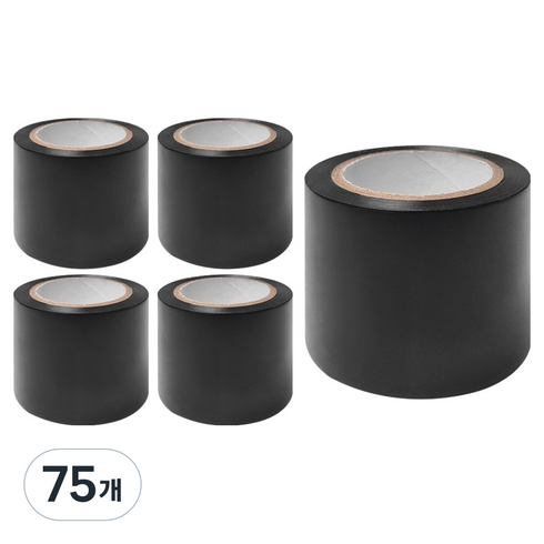 월드크린 넓은 폭 전기 테이프 검정 50mm x 10m, 75개
