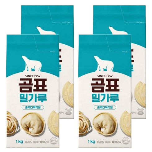 곰표 밀가루 중력다목적용, 1kg, 4개
