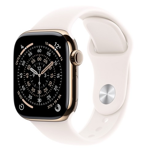 Apple 2025 애플워치 시리즈 11, 골드, 46mm, GPS+Cellular, 티타늄,골드/라이트 블러시 스포츠 밴드, S/M