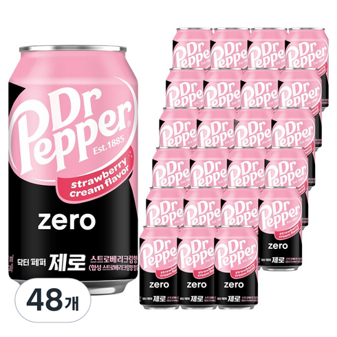 닥터페퍼 제로 스트로베리크림향, 350ml, 48개