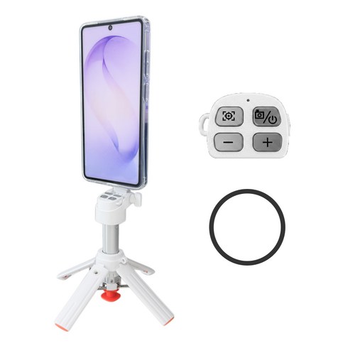 마크제트 미니 초경량 맥세이프 원터치 셔터그립 블루투스 셀카봉 삼각대, WHITE, 1개