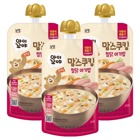 맘스쿠킹 이유식, 140g, 3개, 찜닭아기밥