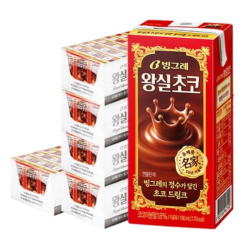 빙그레 왕실 초코 드링크, 190ml, 120개