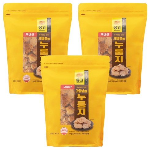 몽고식품 가마솥에 누룽지, 1kg, 3개