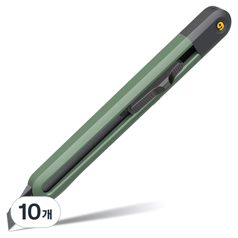 델리 홈시리즈 커터칼 그린 9mm EHT4009L, 10개