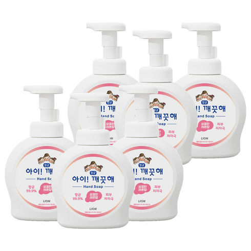 아이깨끗해 항균 폼 핸드워시 레몬향, 490ml, 6개