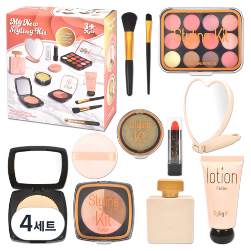 뷰티 스타일링 메이크업 화장품 11종 키트, 블랙, 4세트
