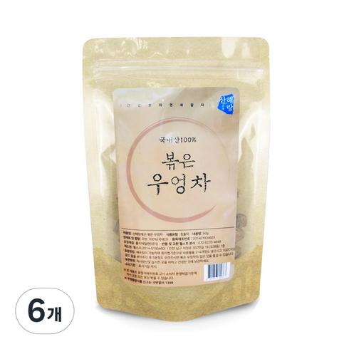 산해랑 볶은 우엉차, 50g, 1개입, 6개