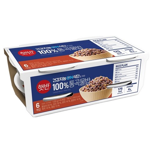 햇반 통곡물밥, 130g, 6개