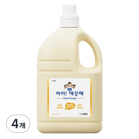 아이깨끗해 핸드솝, 머스크/파우더향, 4.5L, 4개