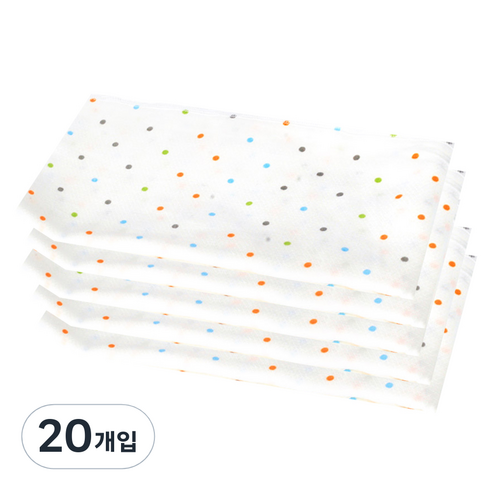 베이비앙 특대형 파스텔도트 사각 천기저귀, 혼합 색상, 20개