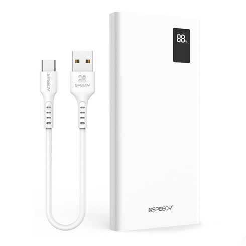 스피디 슬림핏 PD 20W 고속 보조배터리 10000mAh + C타입 케이블, SPE-B2PA10DPQ, 화이트