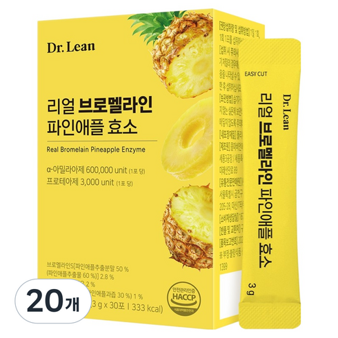 닥터린 리얼 브로멜라인 파인애플 효소 30p, 90g, 20개
