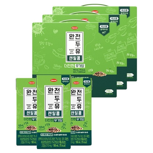 전두유 더진한 렌틸콩 무가당, 190ml, 60개