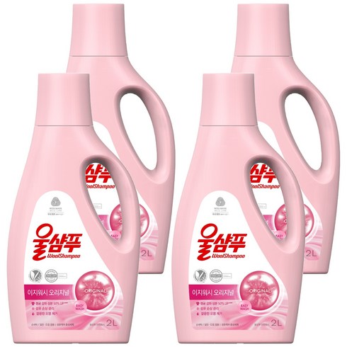 울샴푸 이지워시 중성세제 본품, 2L, 4개