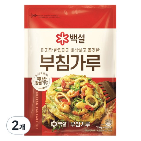 백설 부침가루, 1kg, 2개