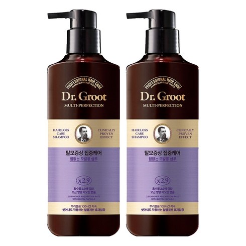 닥터그루트 탈모증상완화 집중케어 멀티퍼펙션 힘없는 모발용 샴푸, 330ml, 2개