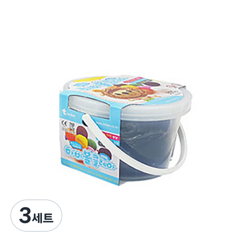 토단교재 유아용 하비 볼클레이, 검정, 300g, 3세트