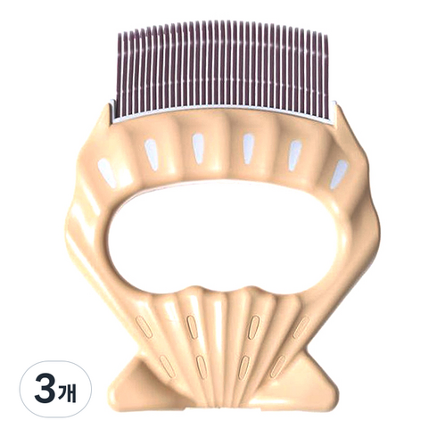 케어펫 반려동물 사랑빗 E1 8 x 10 cm, 브라운, 3개