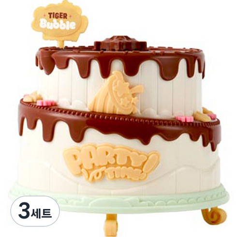 마이리틀타이거 버블 케이크 비누방울 + 버블액 2개, 화이트, 3세트