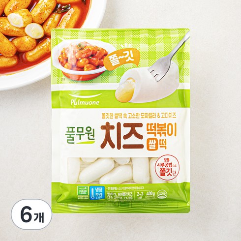 풀무원 치즈 떡볶이떡 2~3인분, 400g, 6개