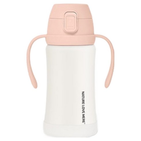 네이처러브메레 스테인리스 빨대컵, 퓨어핑크, 1개, 300ml