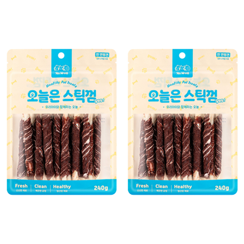 예스몽 강아지 오늘은 스틱껌, 소고기말이, 240g, 2개