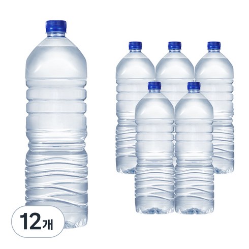 먹는샘물산수 가벼운샘 생수 무라벨, 2L, 12개