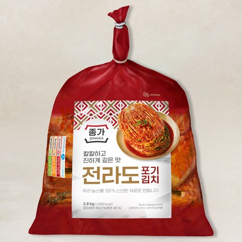 대상 종가 전라도 포기김치, 2.8kg, 1개