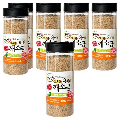 복이네먹거리 외국산 고소한 참깨 100% 깨소금 용기형, 100g, 6개