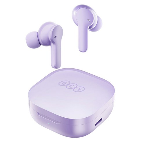 QCY 블루투스 이어폰 퍼플, QCY-T13 APP