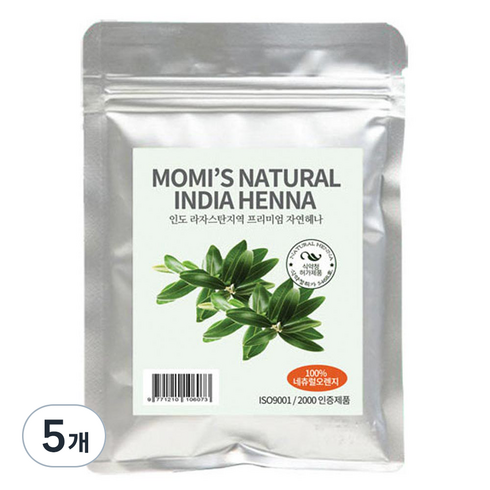 모미스 네츄럴 인디아 헤나 염색제 100g, 내츄럴오렌지, 5개