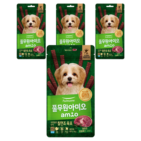 풀무원아미오 강아지 자연담은 육포, 칠면조 육포, 50g, 4개