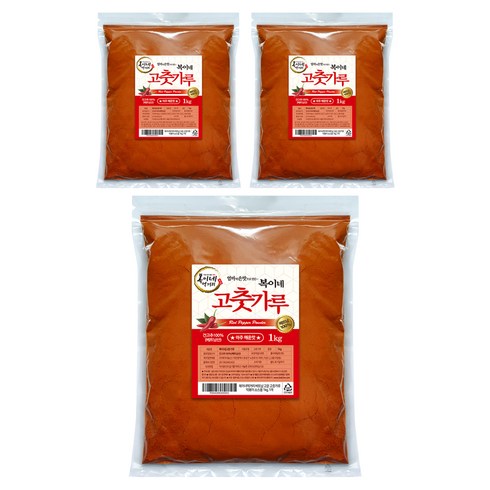 복이네먹거리 베트남 고운 고춧가루 떡볶이 소스용 아주 매운맛, 1kg, 3개