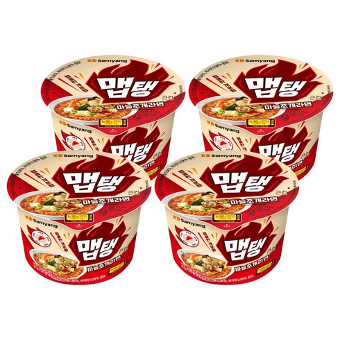 맵탱 큰컵 마늘조개라면 110g, 4개