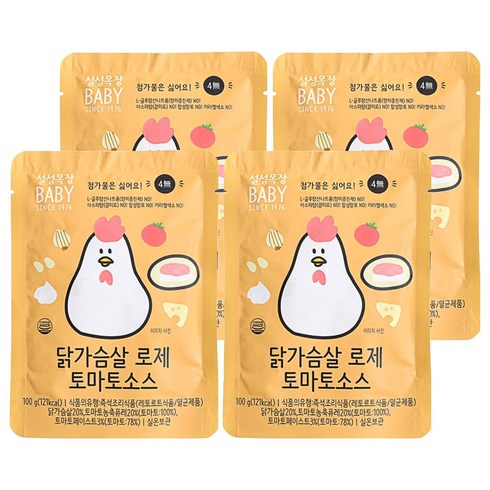 설성목장 닭가슴살 로제 토마토 소스, 100g, 4개
