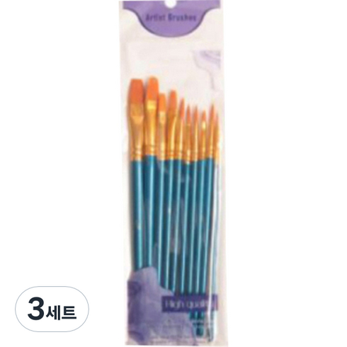리라 유화용 브러쉬 세트 3, 3세트, 10종