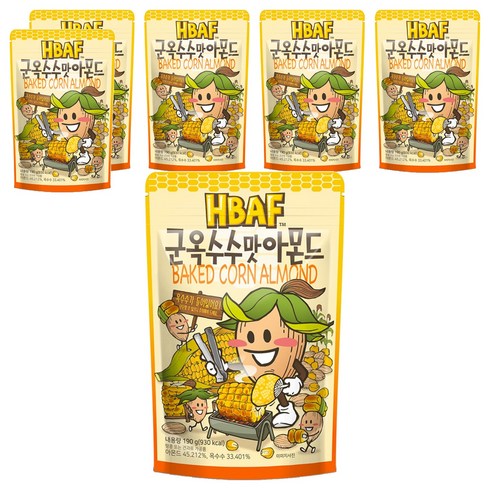 바프 군옥수수맛 아몬드, 190g, 6개