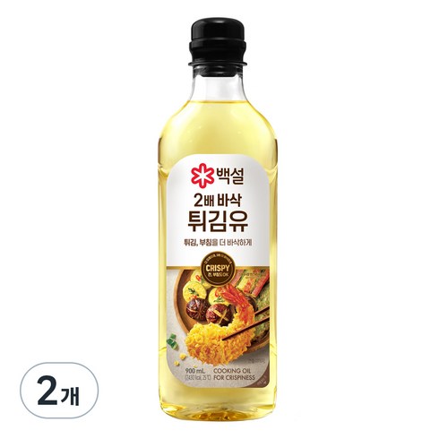 백설 2배바삭 튀김유, 900ml, 2개
