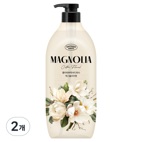 샤워메이트 플라워부케 바디워시 매그놀리아향, 900ml, 2개