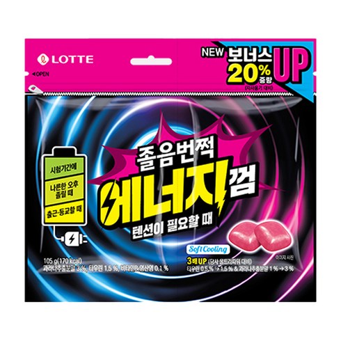 롯데웰푸드 졸음번쩍 에너지껌, 105g, 1개