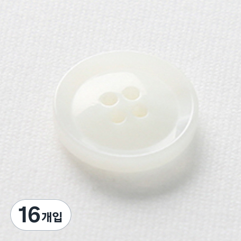 호각 단추 25mm, 화이트, 16개입