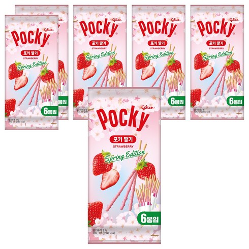 포키 딸기 막대과자 6p, 131g, 6개