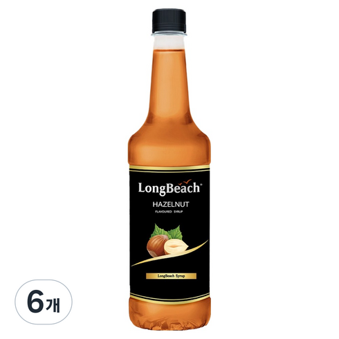 롱비치 헤이즐넛향 시럽, 740ml, 6개