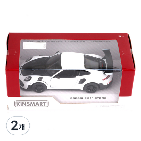 킨스마트 포르쉐911 GT2 RS KT5408 다이캐스트 자동차 장난감, 화이트, 2개
