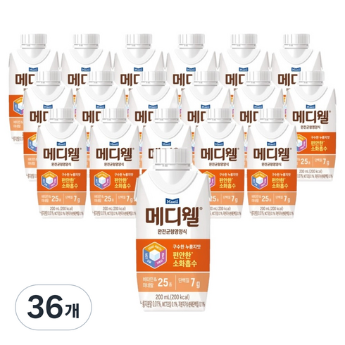 메디웰 구수한 누룽지맛 완전균형영양식, 200ml, 36개
